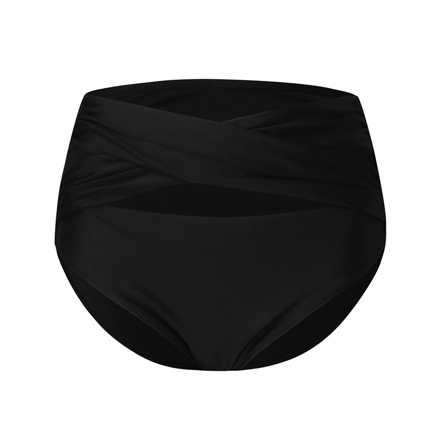 High-Waist Pleated Bikini Bottoms Sexy