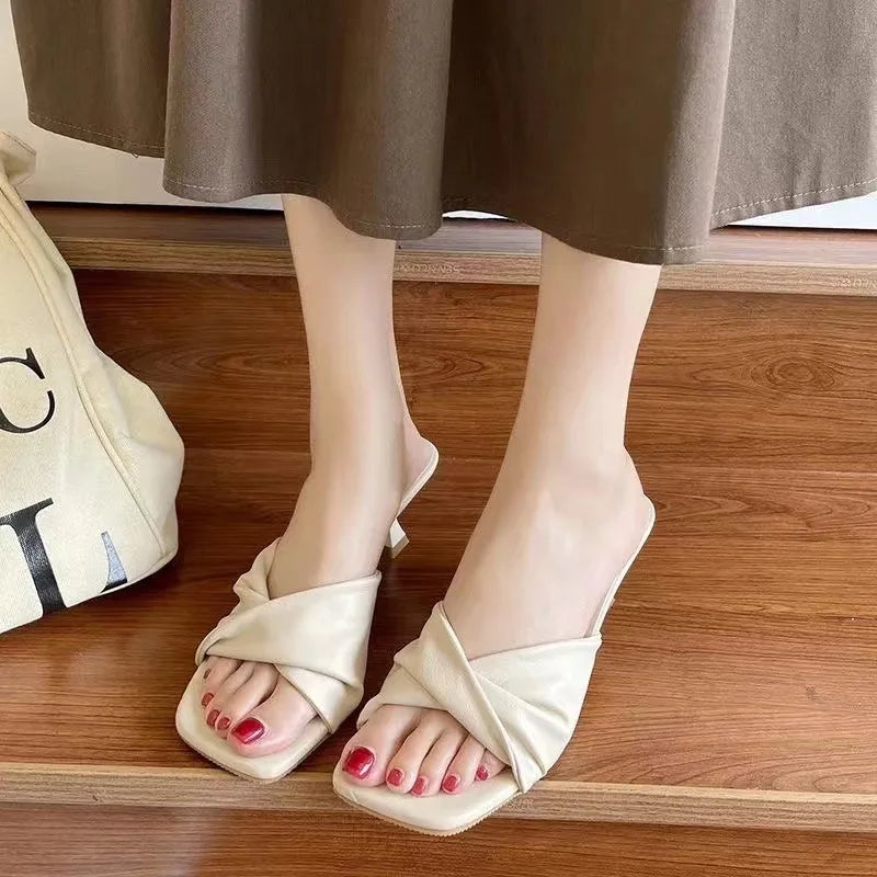 Fashion High Heel Slippers Pantuflas Tacón Moda