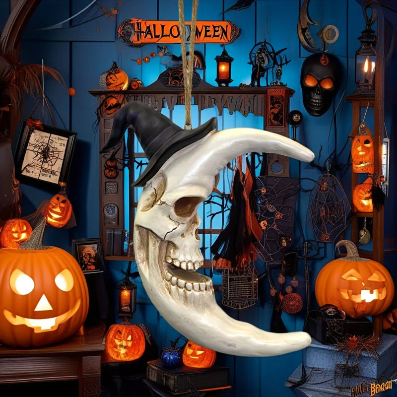 Halloween Skull Witch Hat Moon Collectible
