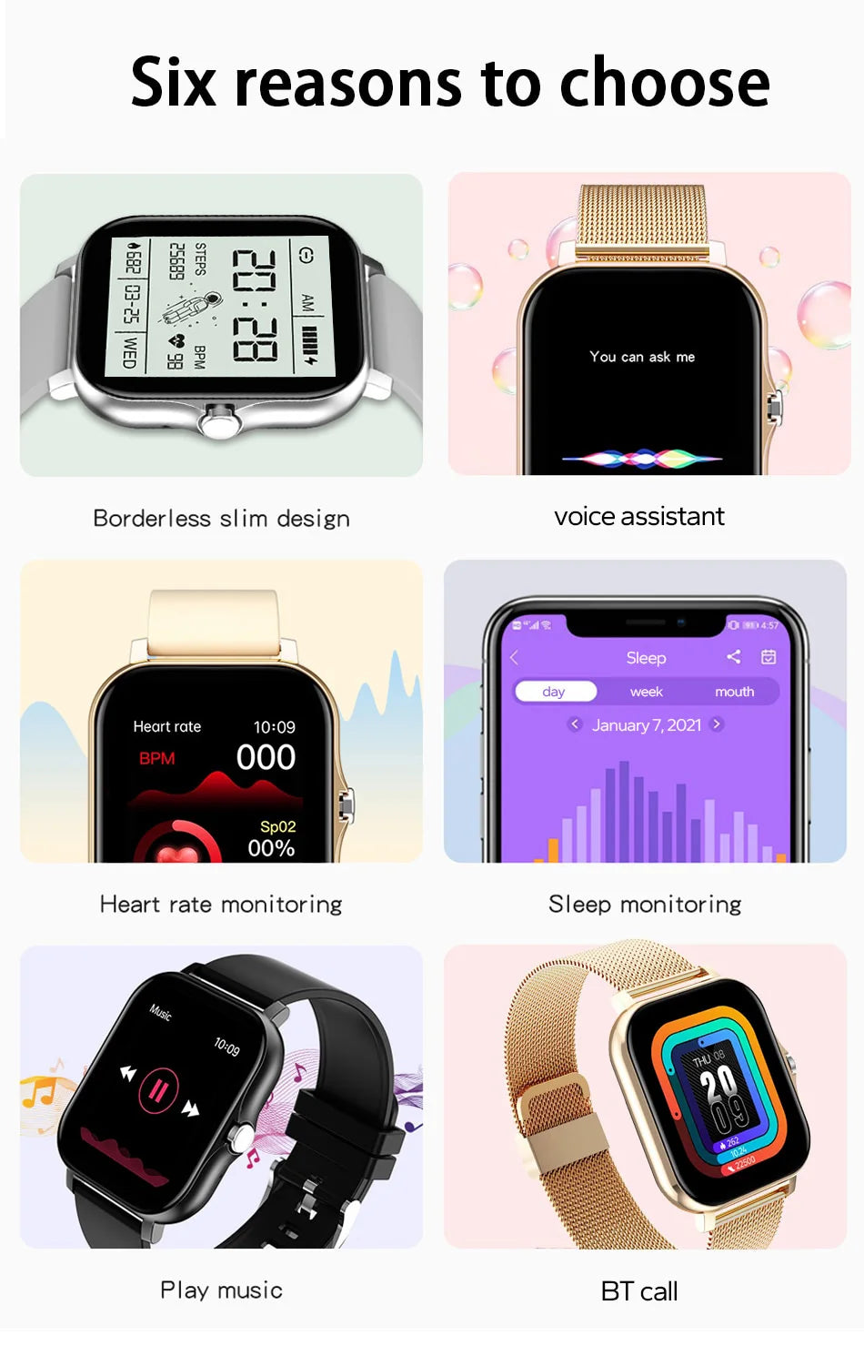 Android Smart Watch Health Monitor, Monitor Salud Reloj Inteligente Android
