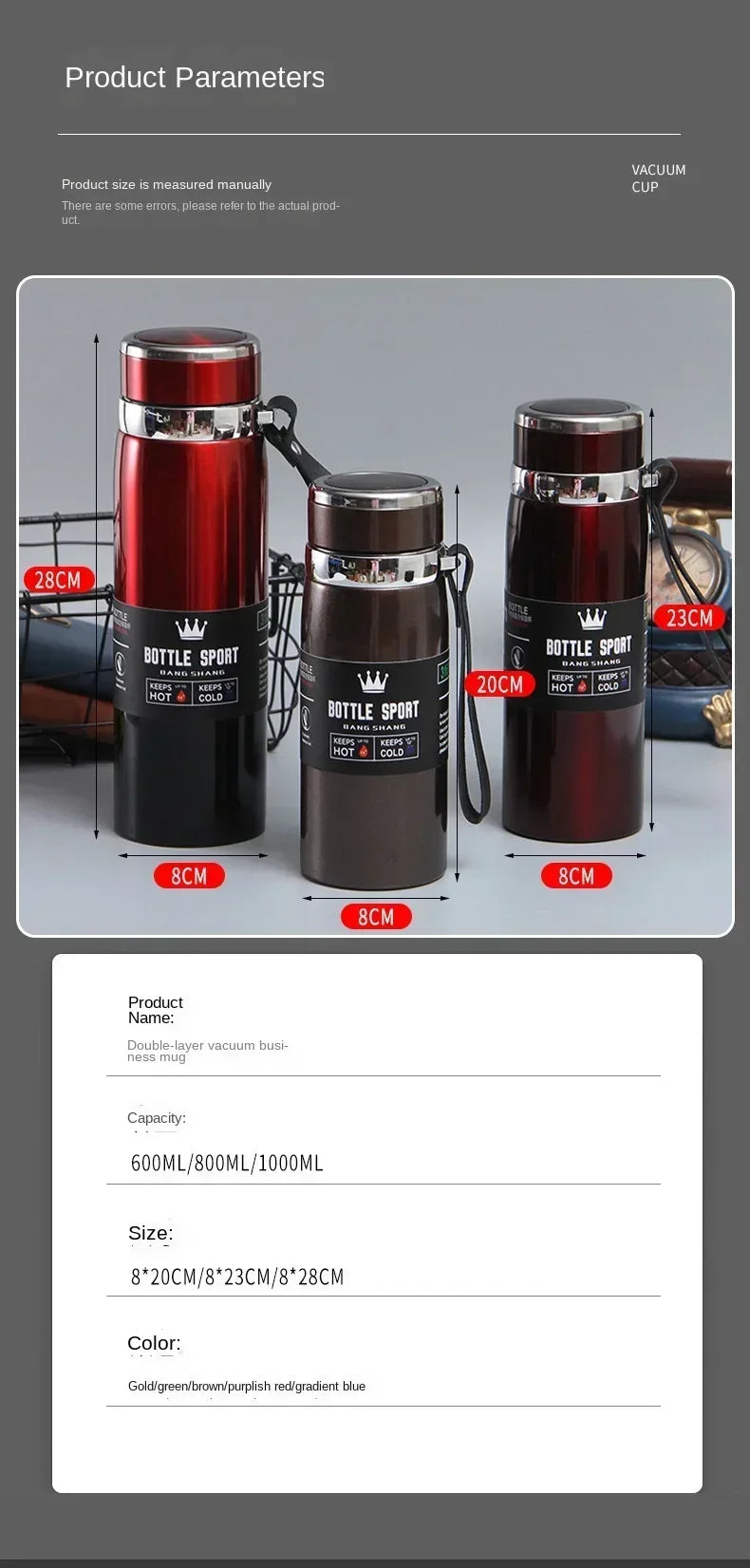 1L Thermal Bottle, Botella Térmica 1L