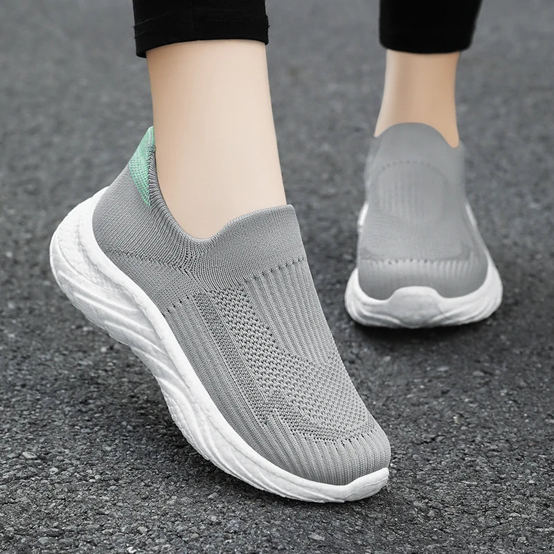 Cotton Slip-On Shoes, Zapatos Algodón Sin Cordones