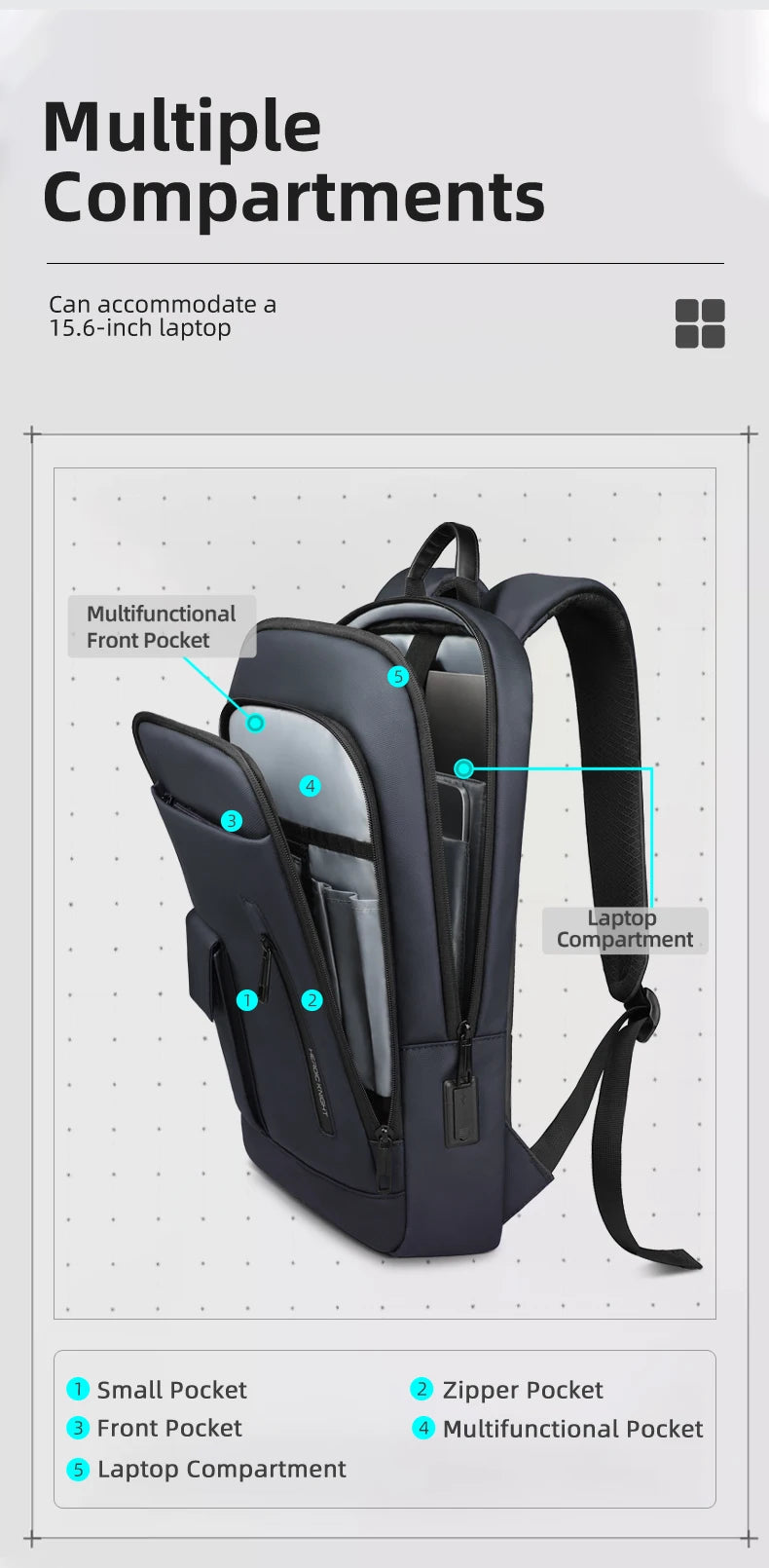 Heroic Knight Laptop Backpack – USB & Waterproof