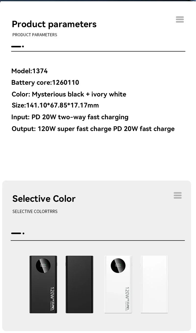 Xiaomi MIJIA 120W Fast Charging Power Bank