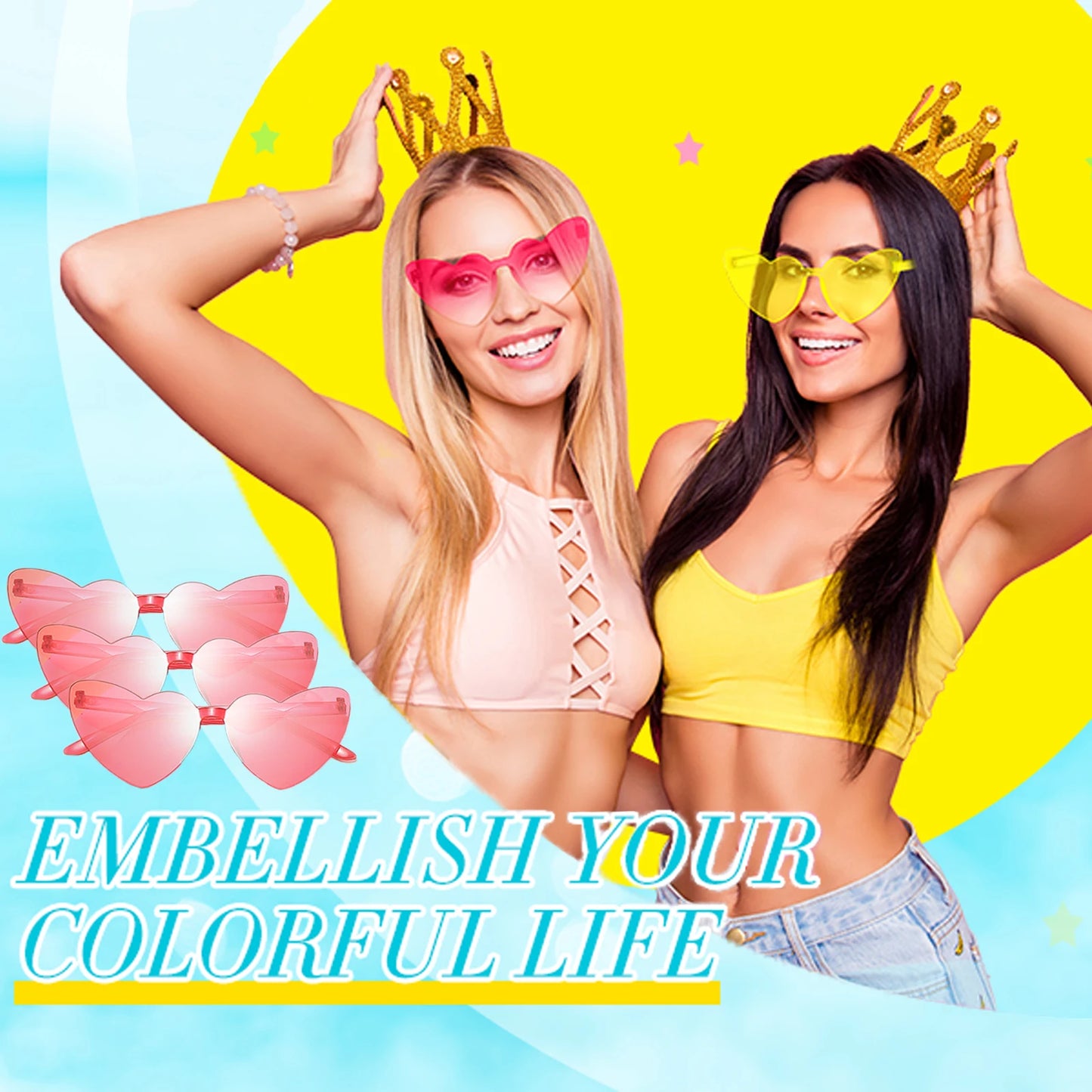 Trendy Heart-Shaped Party Sunglasses Bulk