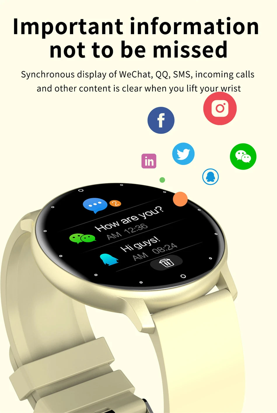 LIGE Full Touch Bluetooth Watch, Reloj Bluetooth Táctil Completo LIGE