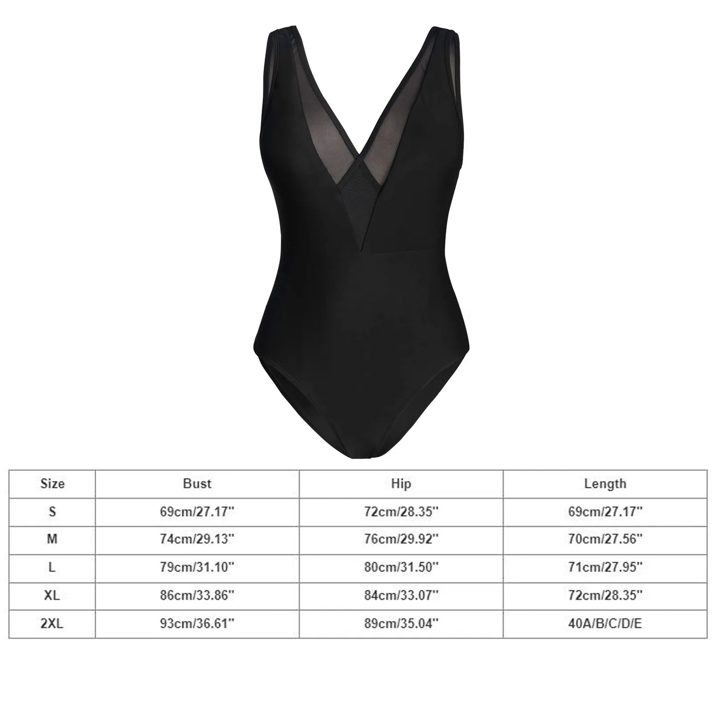 Sophisticated Mesh V-Neck One-Piece Swimsuit