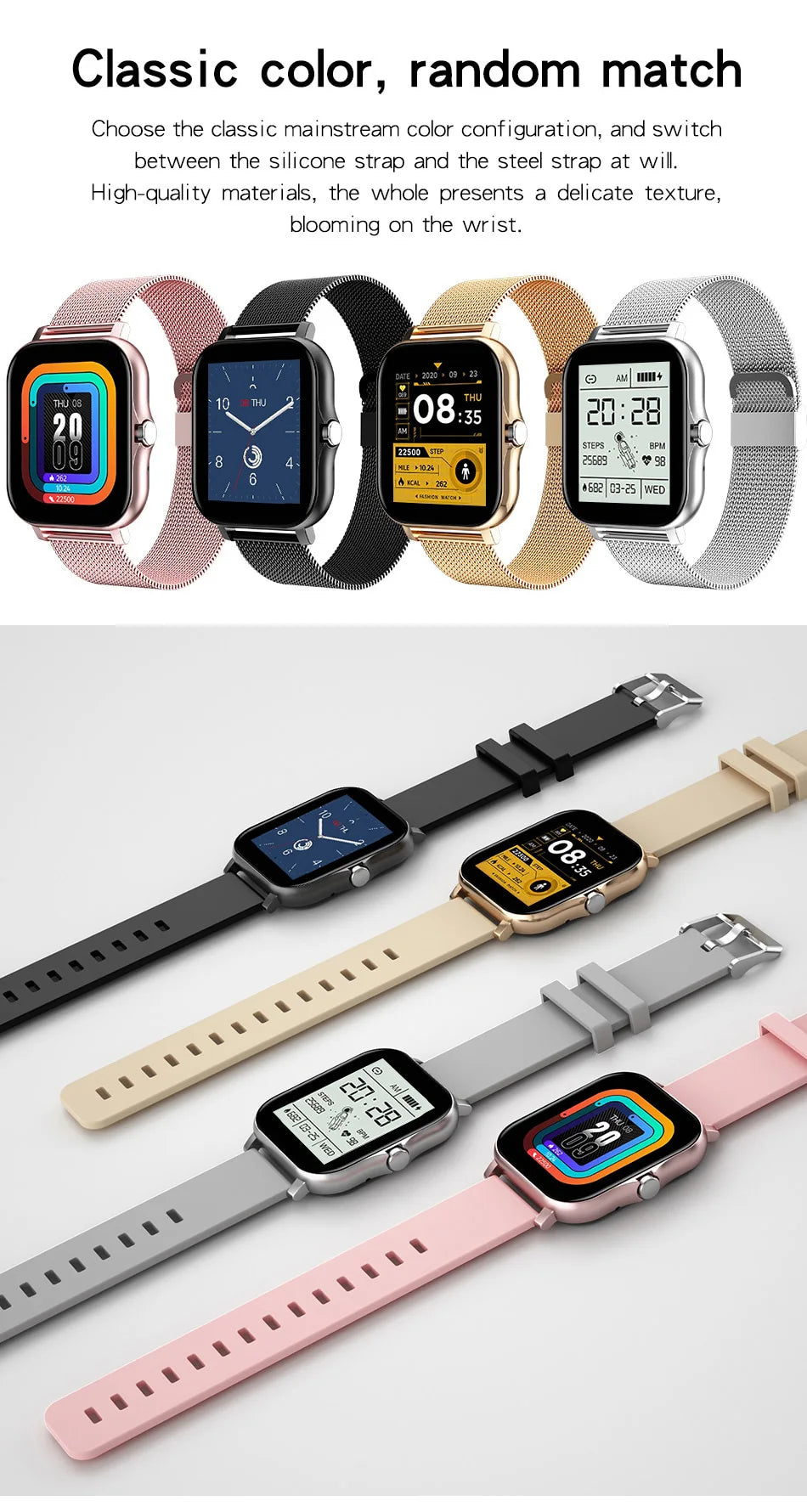 Android Smart Watch Health Monitor, Monitor Salud Reloj Inteligente Android