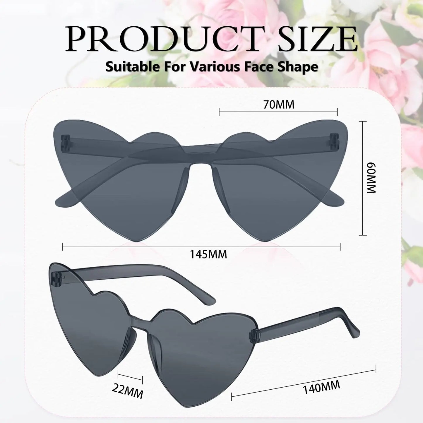 Trendy Heart-Shaped Party Sunglasses Bulk