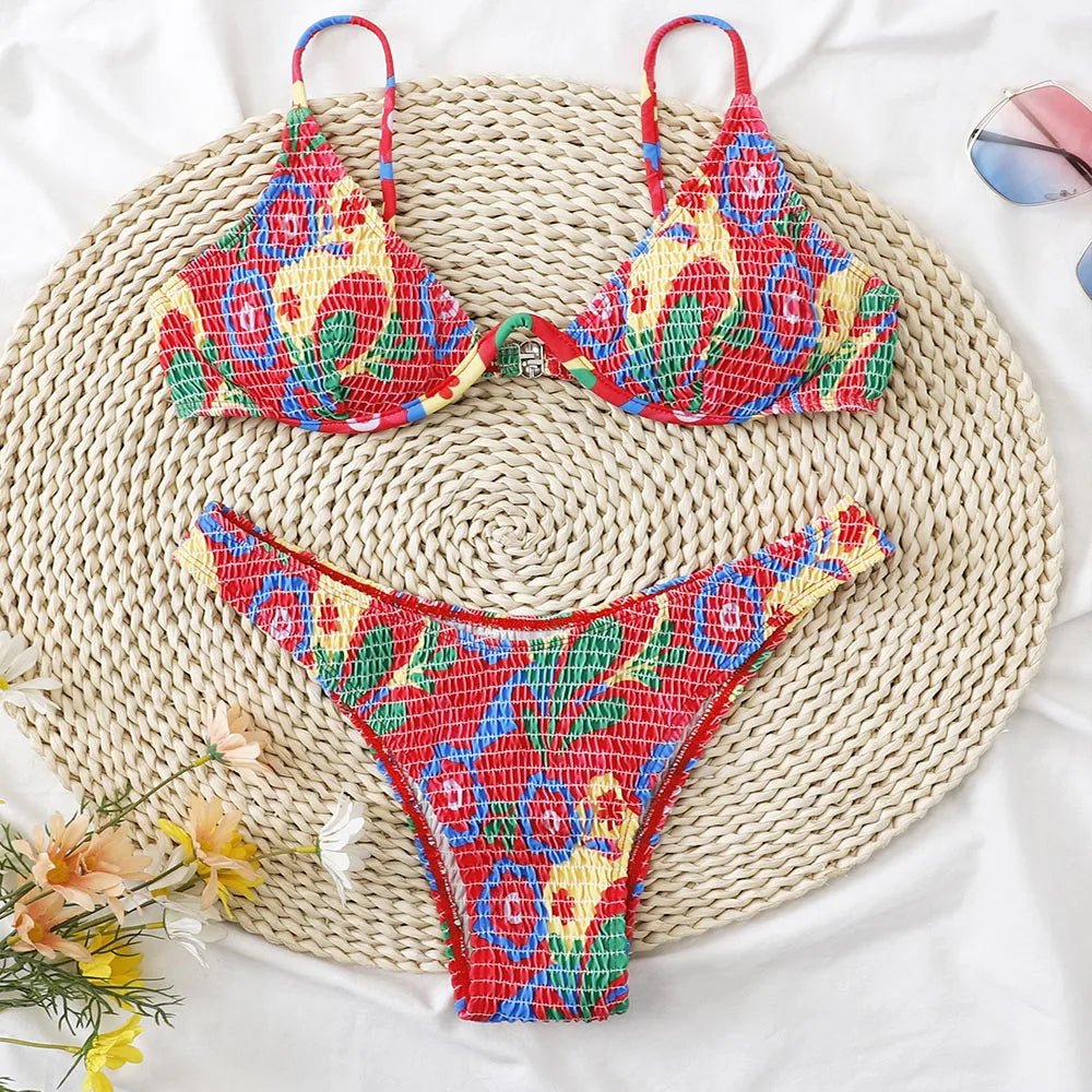 Bohemian Halter Spandex Bikini Adjustable