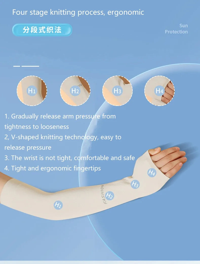Cooling Ice Silk UV Cycling Sleeves