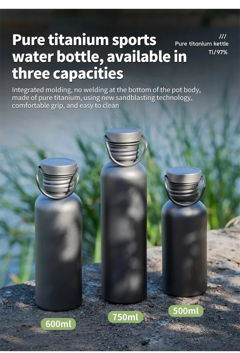 Titanium Water Bottle, Botella Agua Titanio