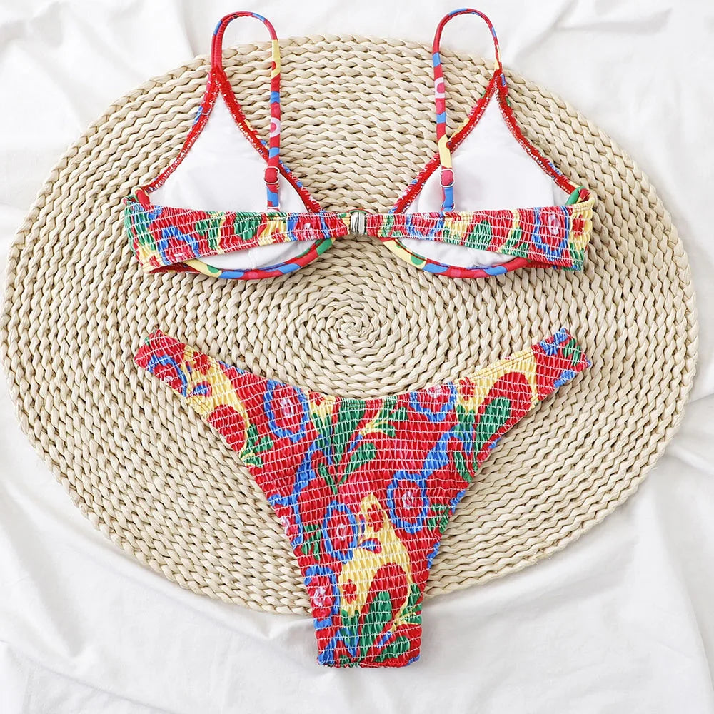 Bohemian Halter Spandex Bikini Adjustable