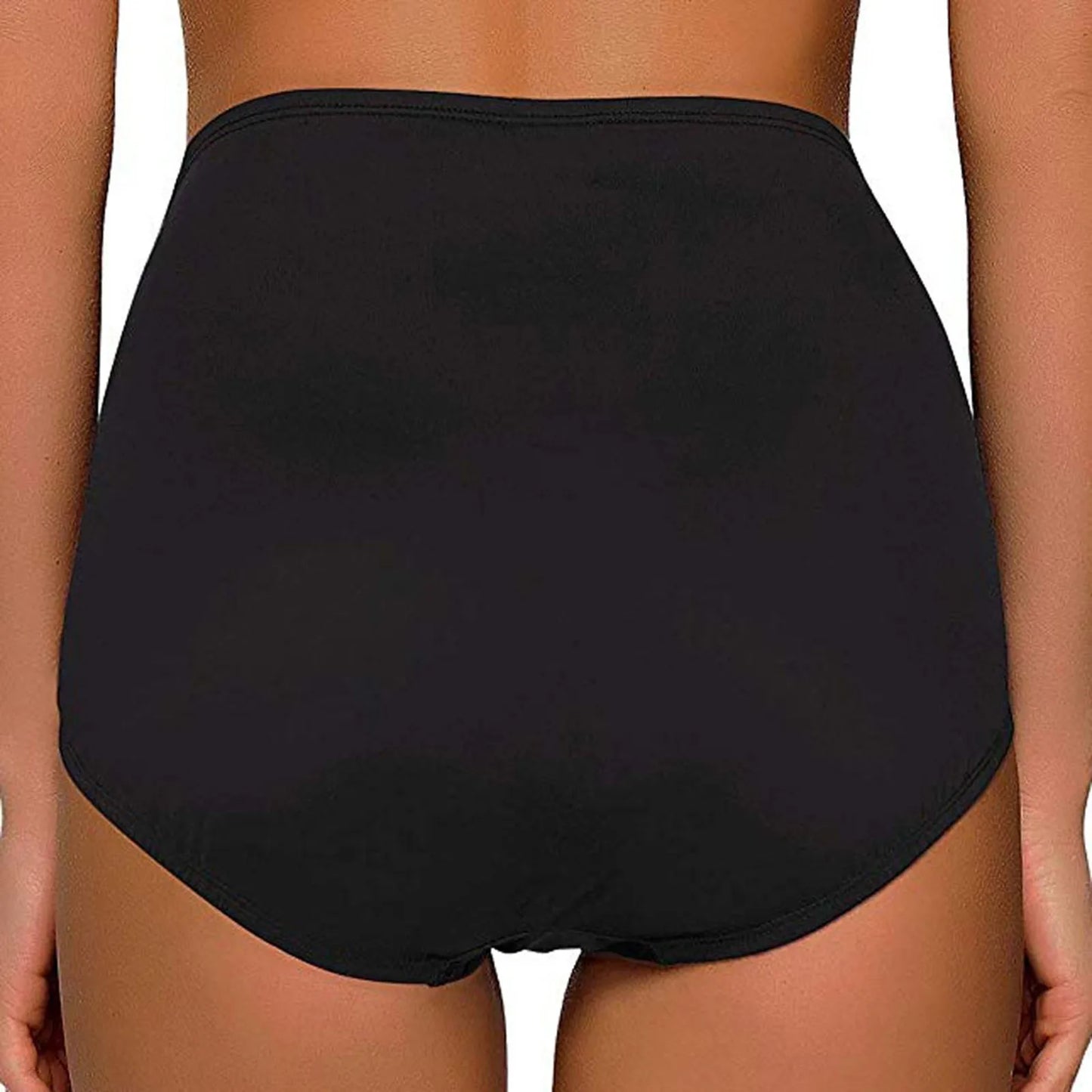 High-Waist Pleated Bikini Bottoms Sexy