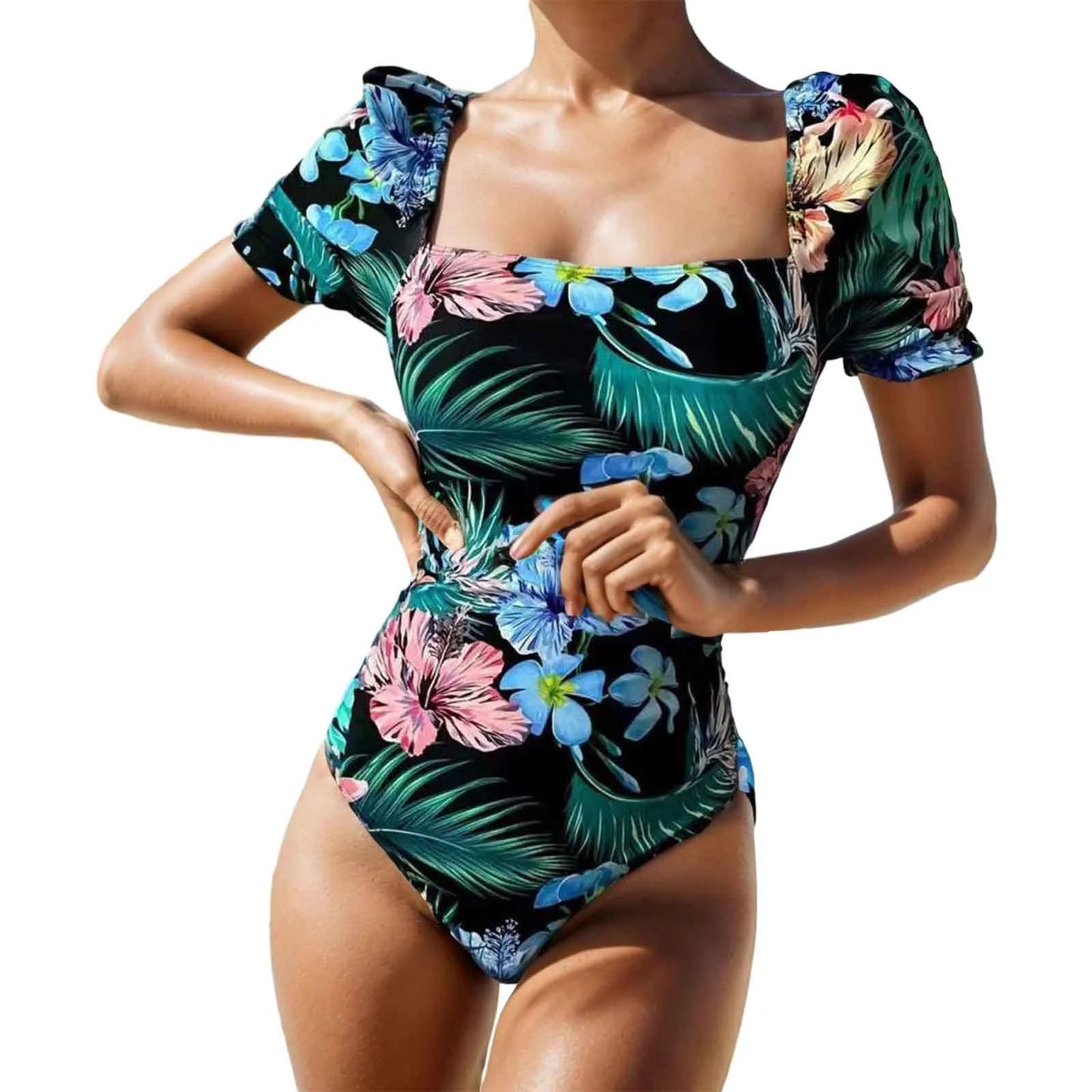 Tropical Floral Triangle Bikini Set