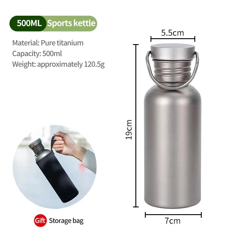 Titanium Water Bottle, Botella Agua Titanio
