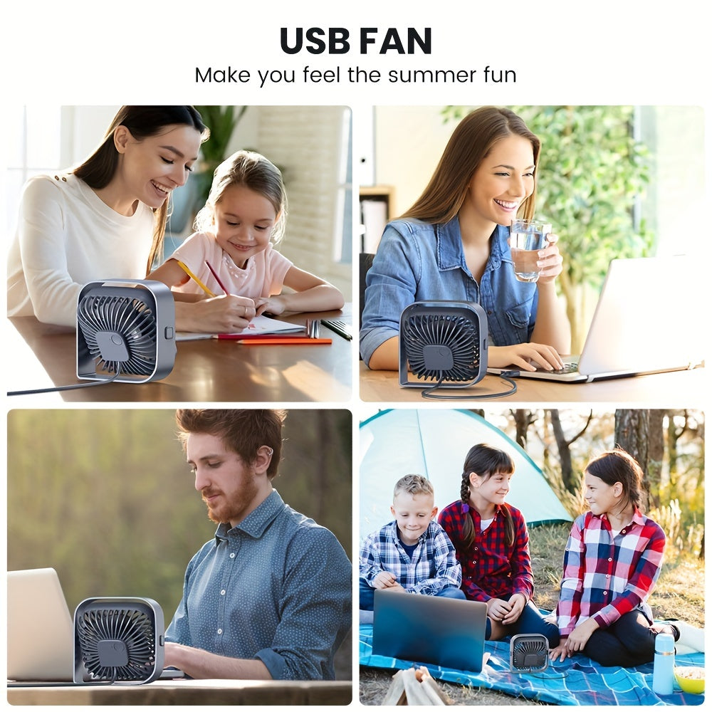Silent USB Desk Fan 3-Speed