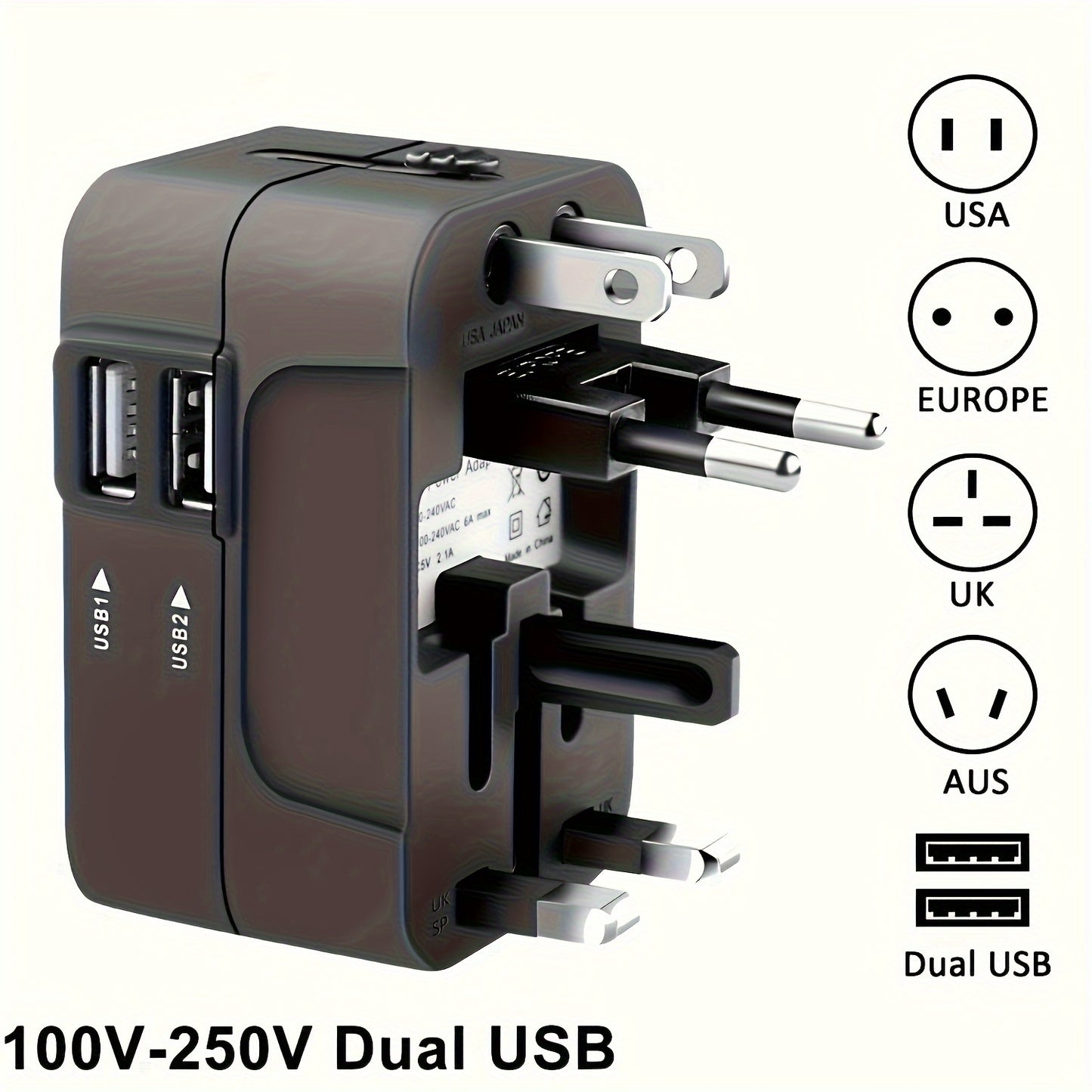 Premium 2-Pack Travel Adapter Pack Doble Premium