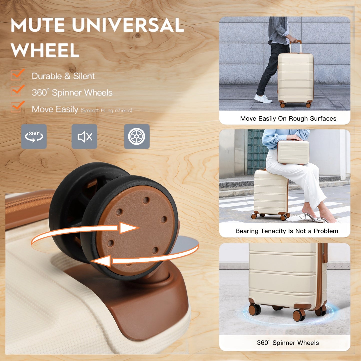 Suitcase Luggage Set with Lock, Juego Maletas con Cerradura