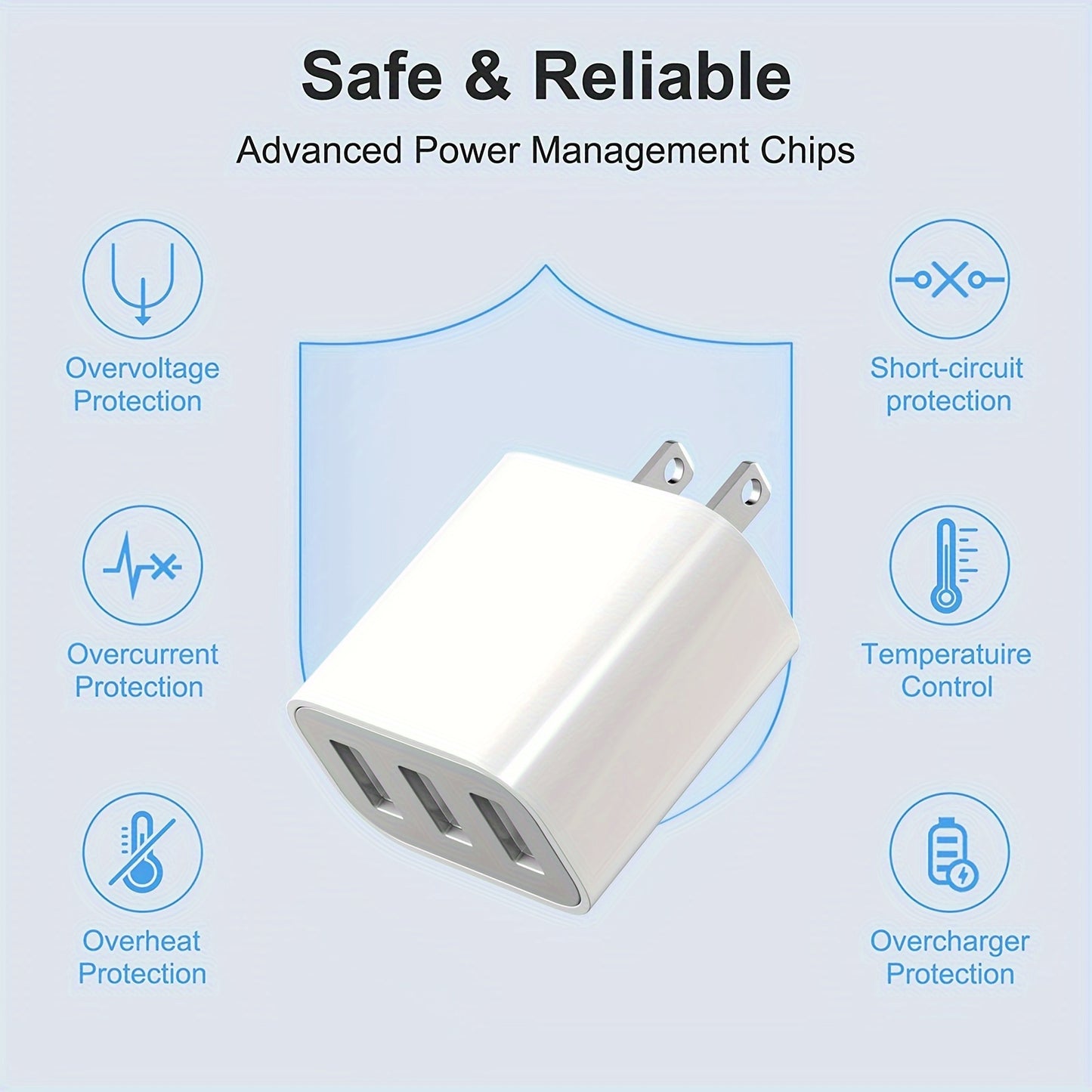 Rapid 3-Port USB Charger Cargador Rápido 3-Puertos