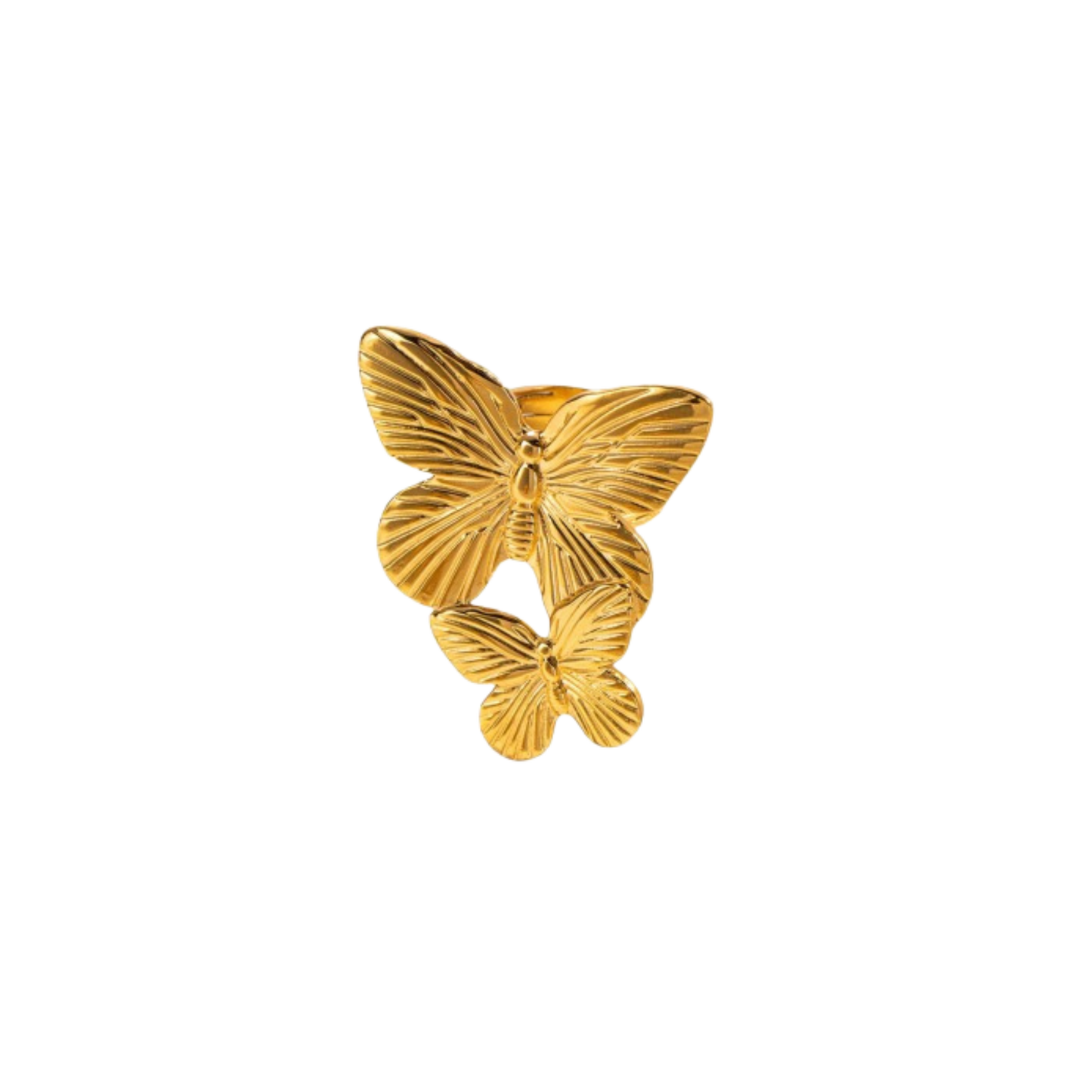 Gold Double Butterfly Ring