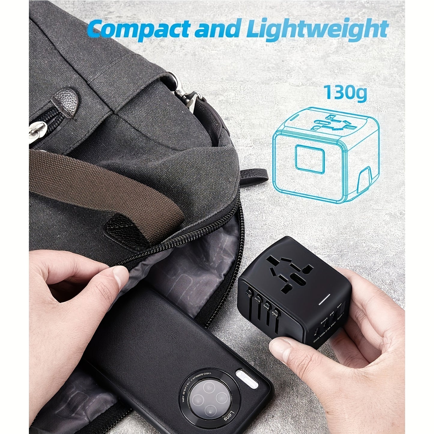 Premium Worldwide Adapter Adaptador Mundial Negro