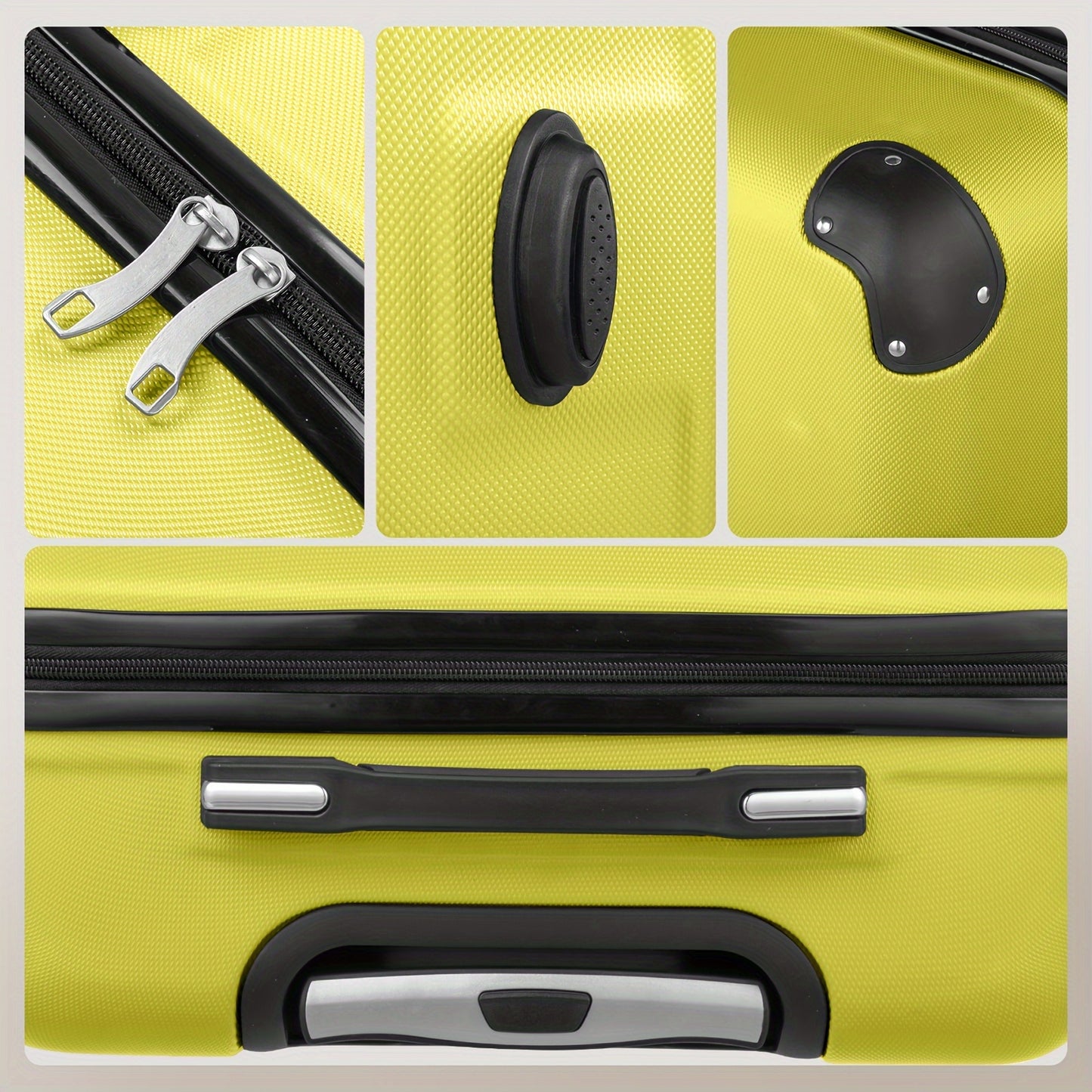 Butter Yellow Lightweight Suitcase Set, Juego Maletas Ligeras Amarillo Mantequilla