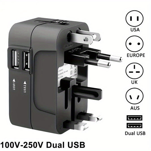 Global Travel Adapter Adaptador Mundial Dual USB