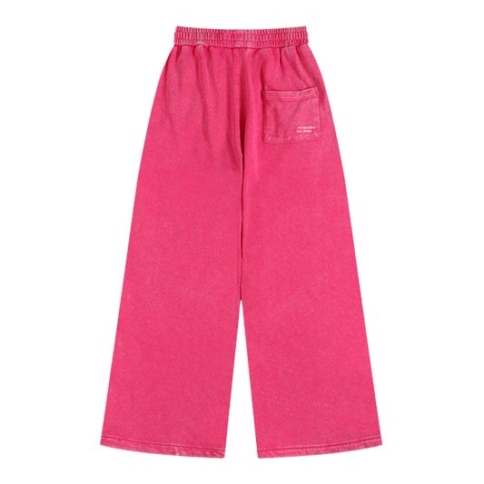 Washed Pink Wide Leg Joggers