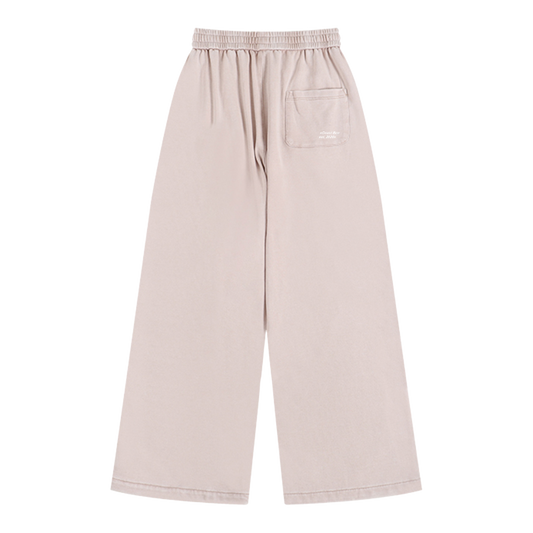 Washed Beige Wide Leg Joggers