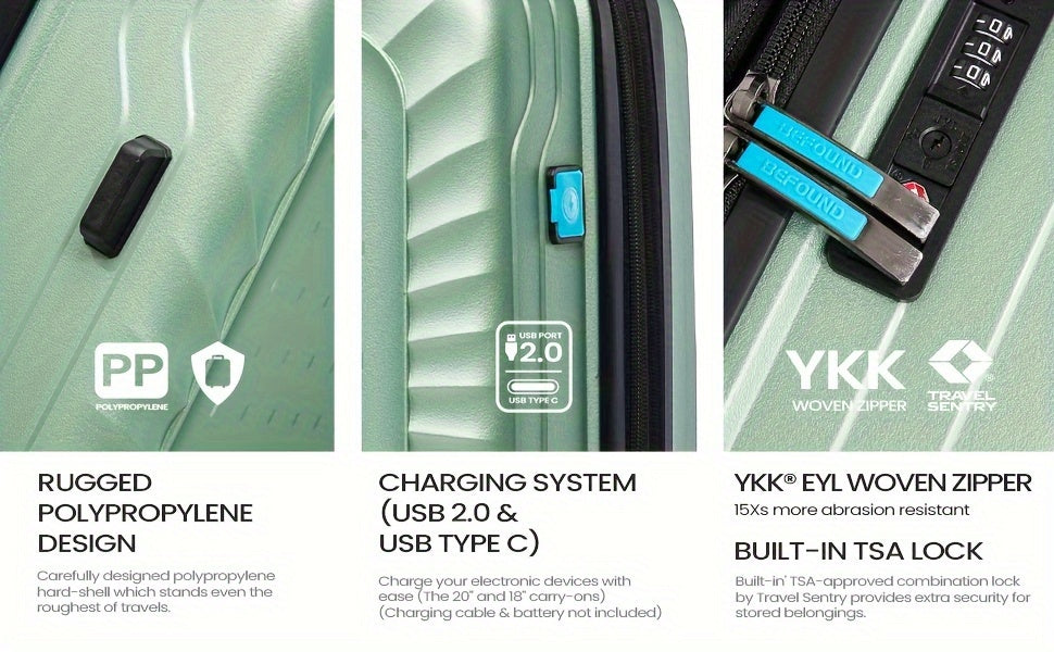 Befound Expandable Suitcase Set, Juego Maletas Expandibles Befound