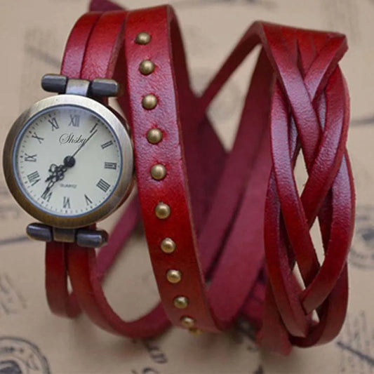 Vintage Roman Numeral Leather Watch, Reloj Cuero Números Romanos Vintage