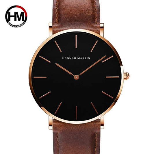 Black Slim Unisex Fashion Watch, Reloj Moda Unisex Negro Delgado