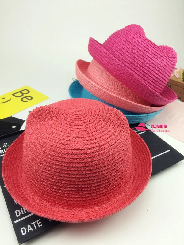 Kids Panama Hat Sombrero Niños Orejas