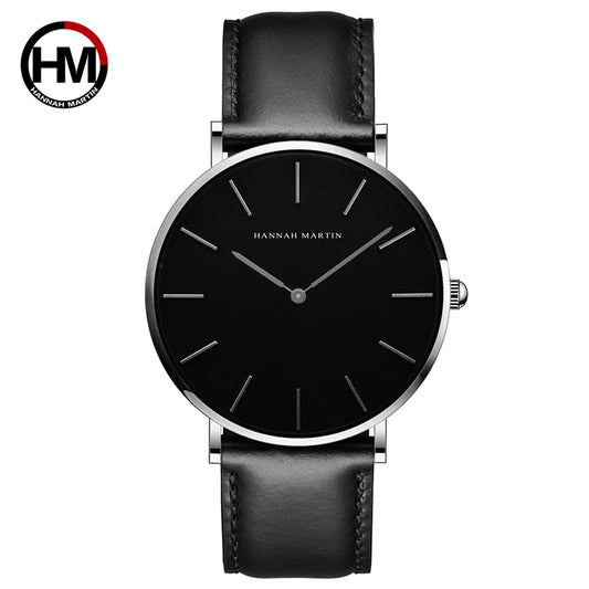 Black Slim Unisex Fashion Watch, Reloj Moda Unisex Negro Delgado