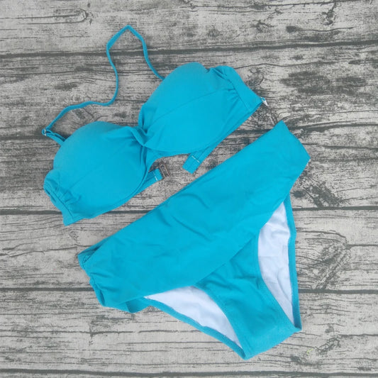 Vintage High-Waist Push-Up Bikini Set