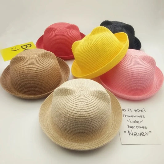 Kids Panama Hat Sombrero Niños Orejas