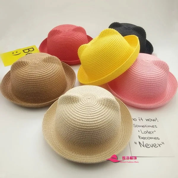 Kids Panama Hat Sombrero Niños Orejas