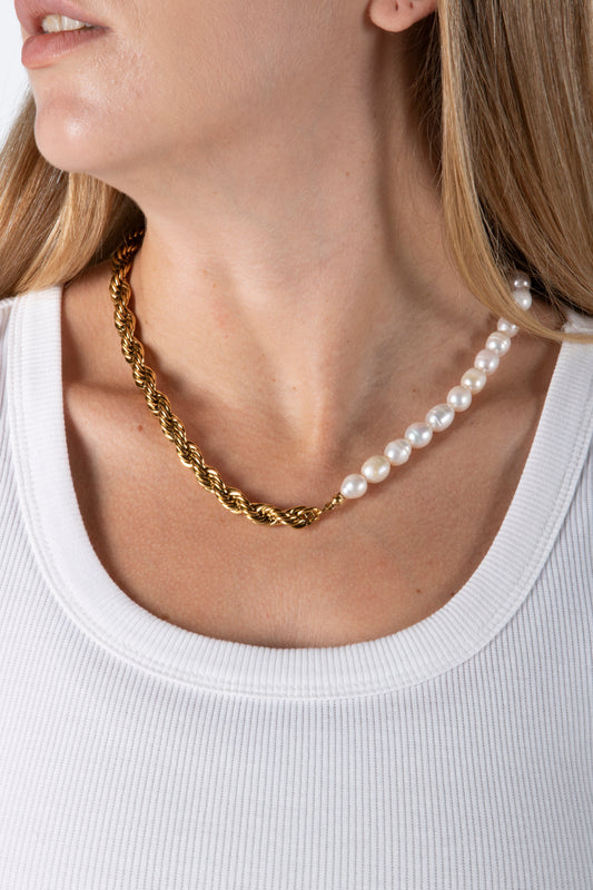 Gold Pearl Necklace