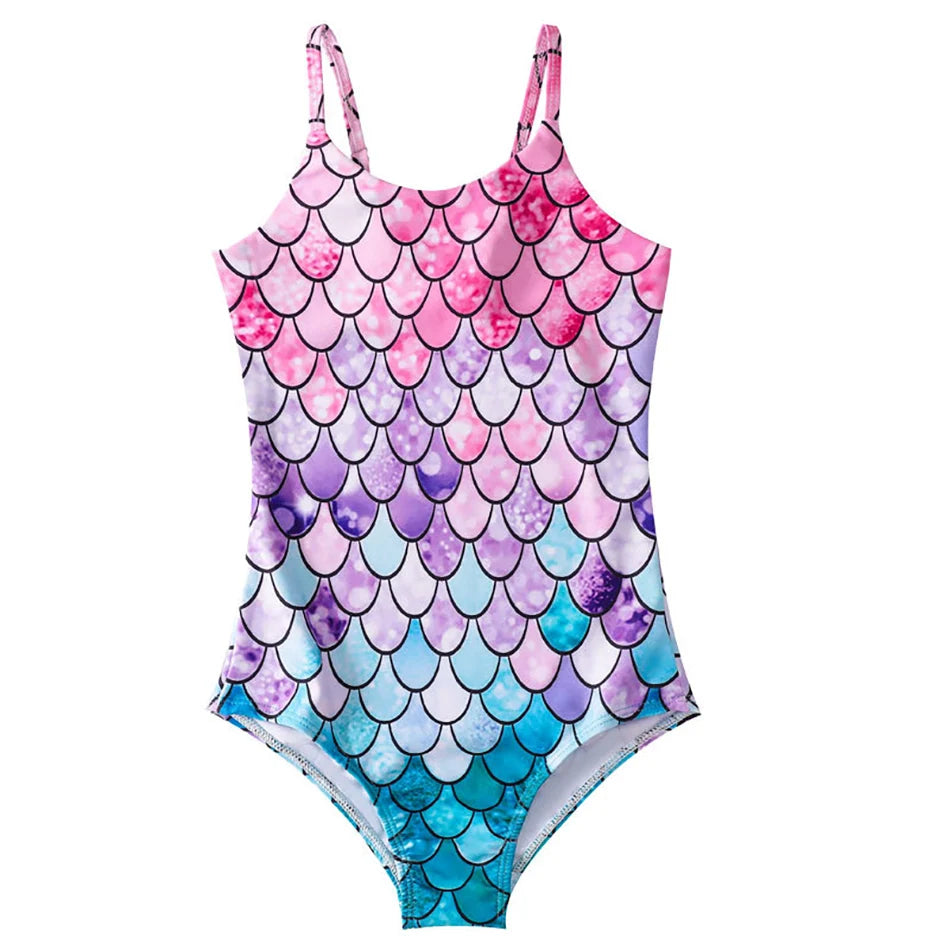 Adorable Girls Mermaid One-Piece Swimsuit