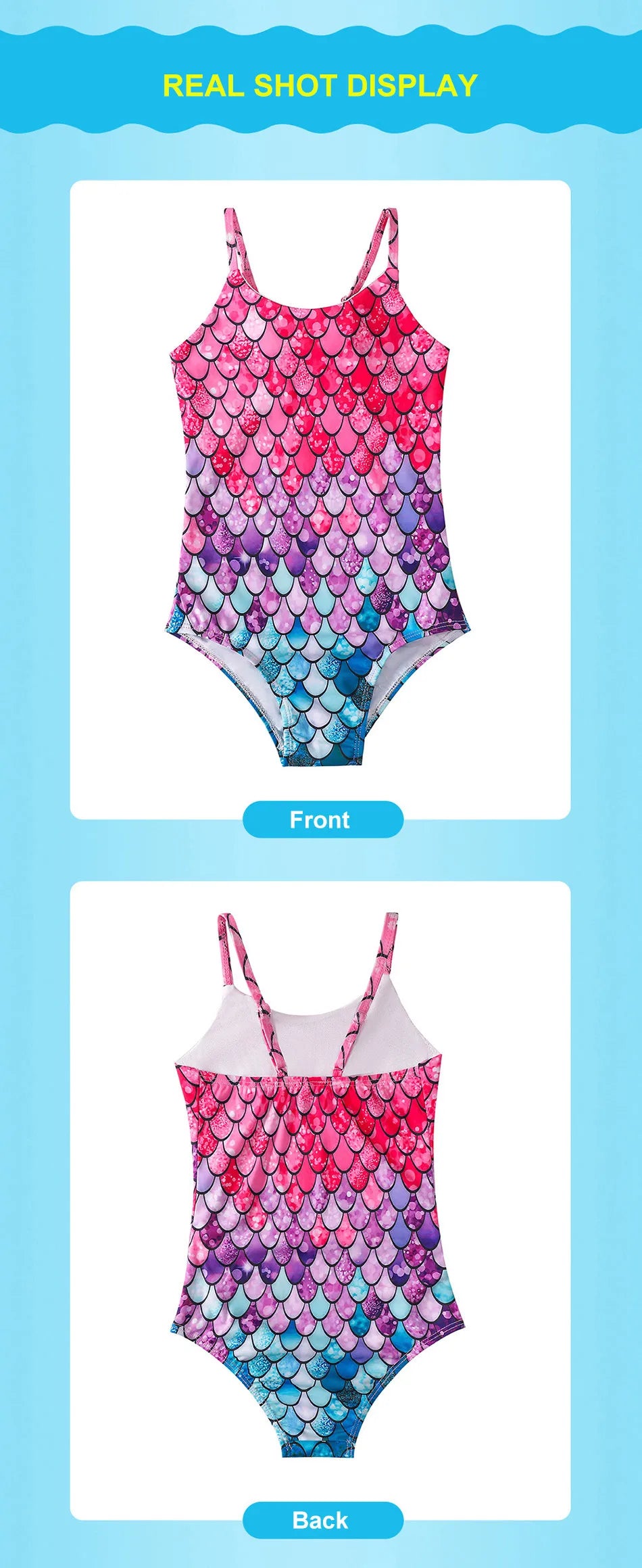 Adorable Girls Mermaid One-Piece Swimsuit