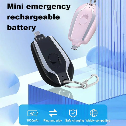 Emergency Mini Keychain Power Bank 1500mAh