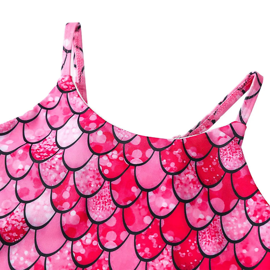 Adorable Girls Mermaid One-Piece Swimsuit