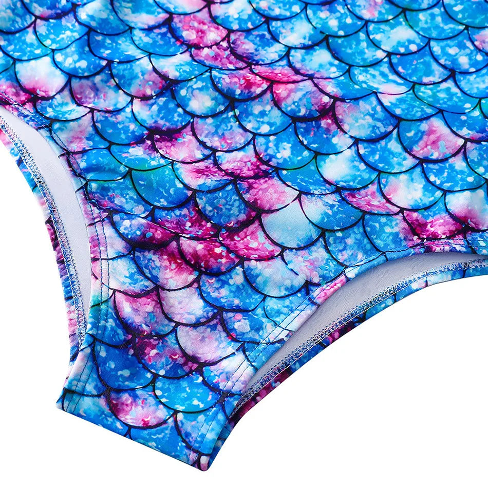 Adorable Girls Mermaid One-Piece Swimsuit