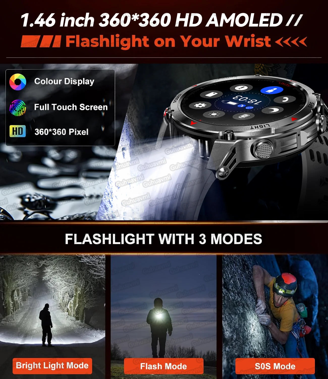 Premium AMOLED GPS Smart Watch, Reloj Inteligente GPS AMOLED Premium