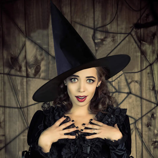 Halloween Witch Hat Black Wizard Costume