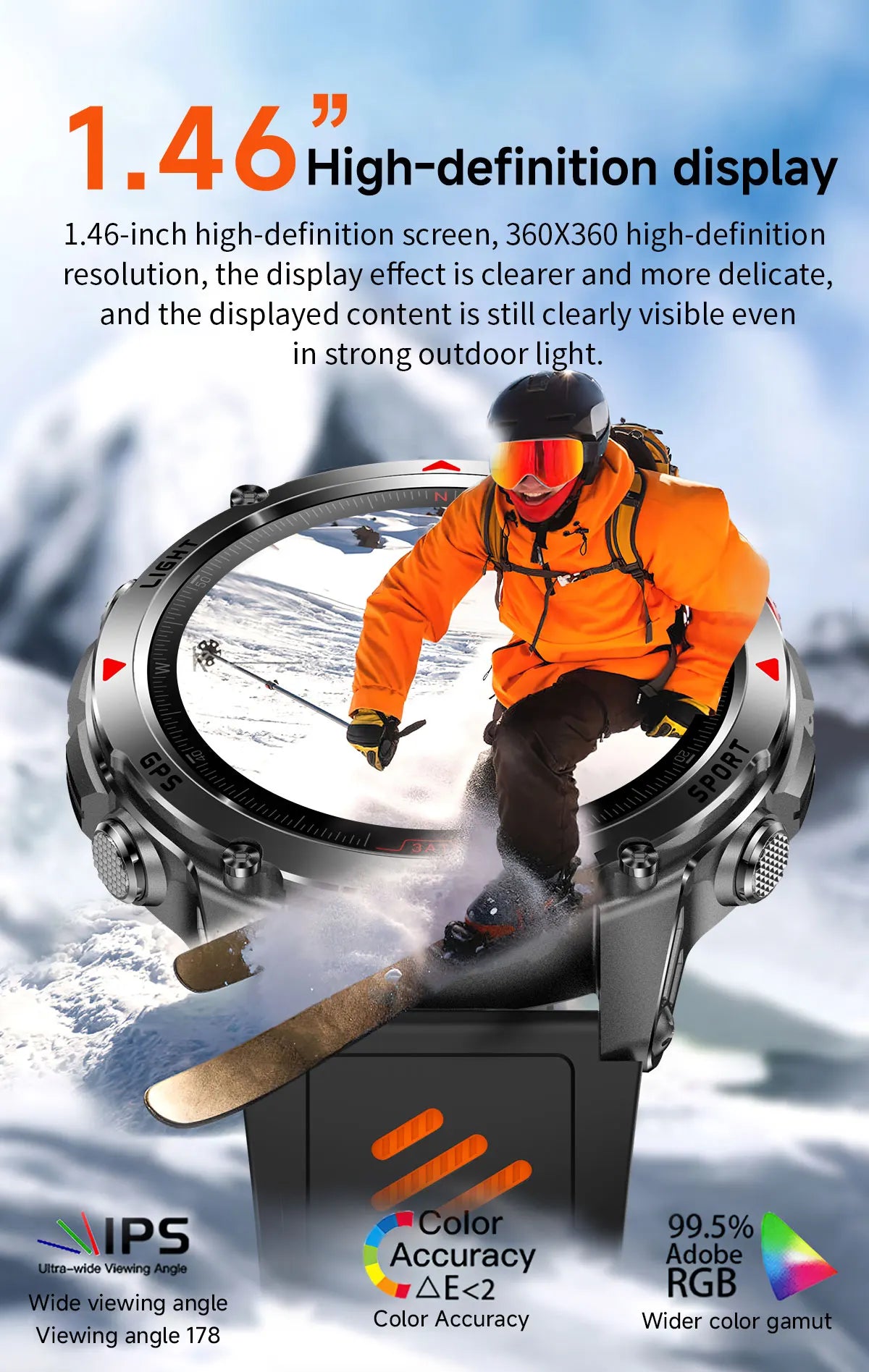 Premium AMOLED GPS Smart Watch, Reloj Inteligente GPS AMOLED Premium