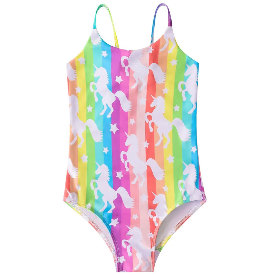 Adorable Girls Mermaid One-Piece Swimsuit
