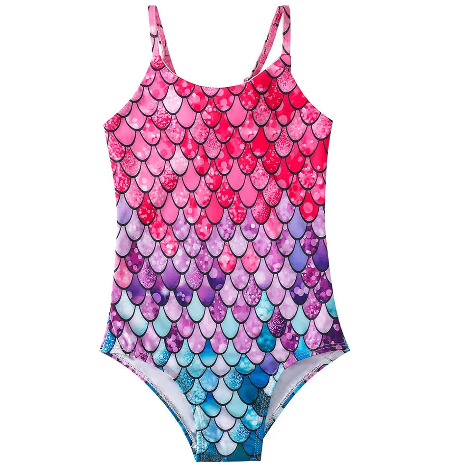 Adorable Girls Mermaid One-Piece Swimsuit