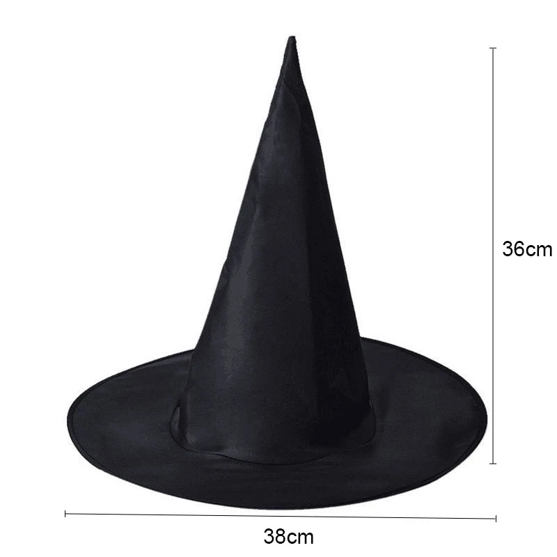 Halloween Witch Hat Black Wizard Costume